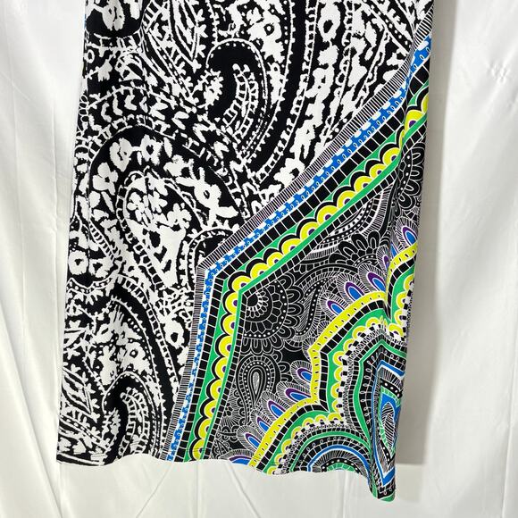 Cato Black White Paisley Print Sleeveless Shift Dress Size Large - Picture 2 of 4